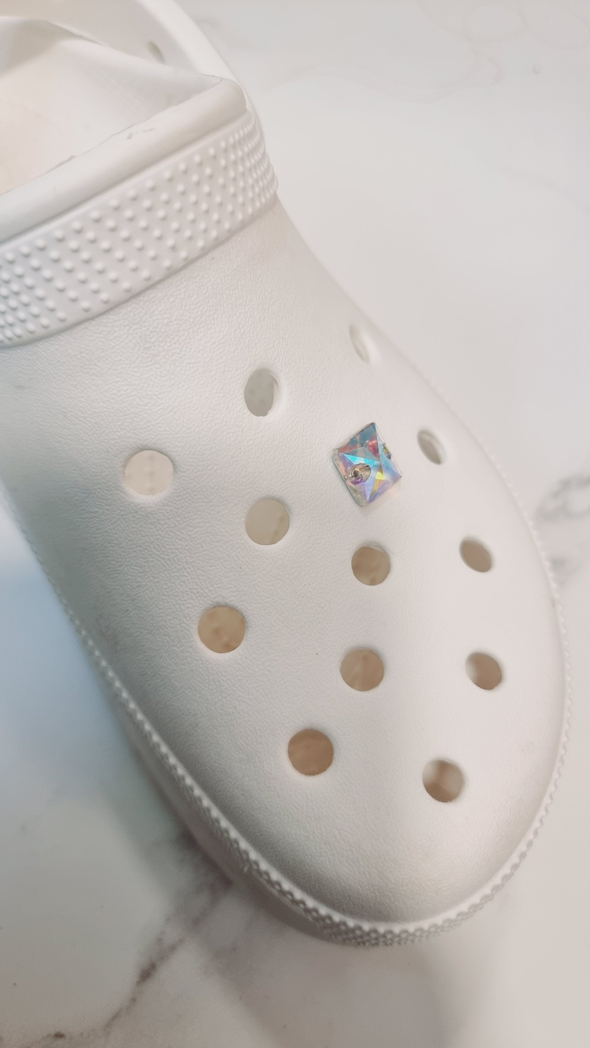 Irish Dancing Lucky AB Crystal Square Croc Charm – Irish Dance Croc Charm or Accessory by ReelCharmDesigns
